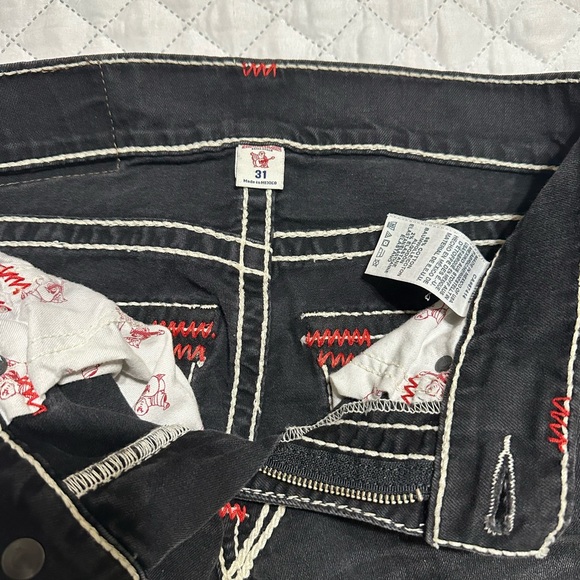 True Religion Dark Jeans with Red and White Stitching - Picture 7 of 7